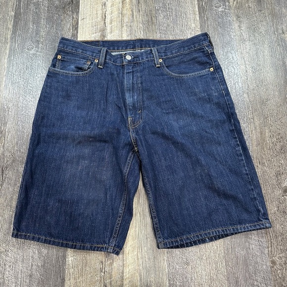 Levi's Men‎ 469 Loose Fit Baggy Indigo 5-Pocket Jean Denim Shorts Size 36 11" - Picture 1 of 10